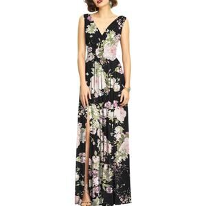NEW! Dessy Collection Size 4 Floral Maxi Dress w/ Front Slit $273 msrp J3-11